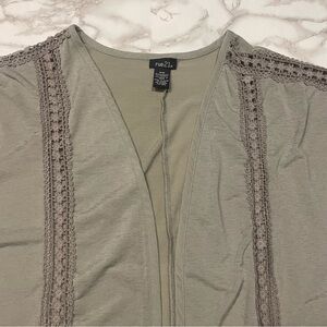 Rue21 Lace Trim Cardigan in Green